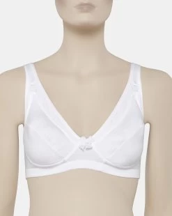 Reggiseno Allattamento Cotone Lycra Bianco Coppa D