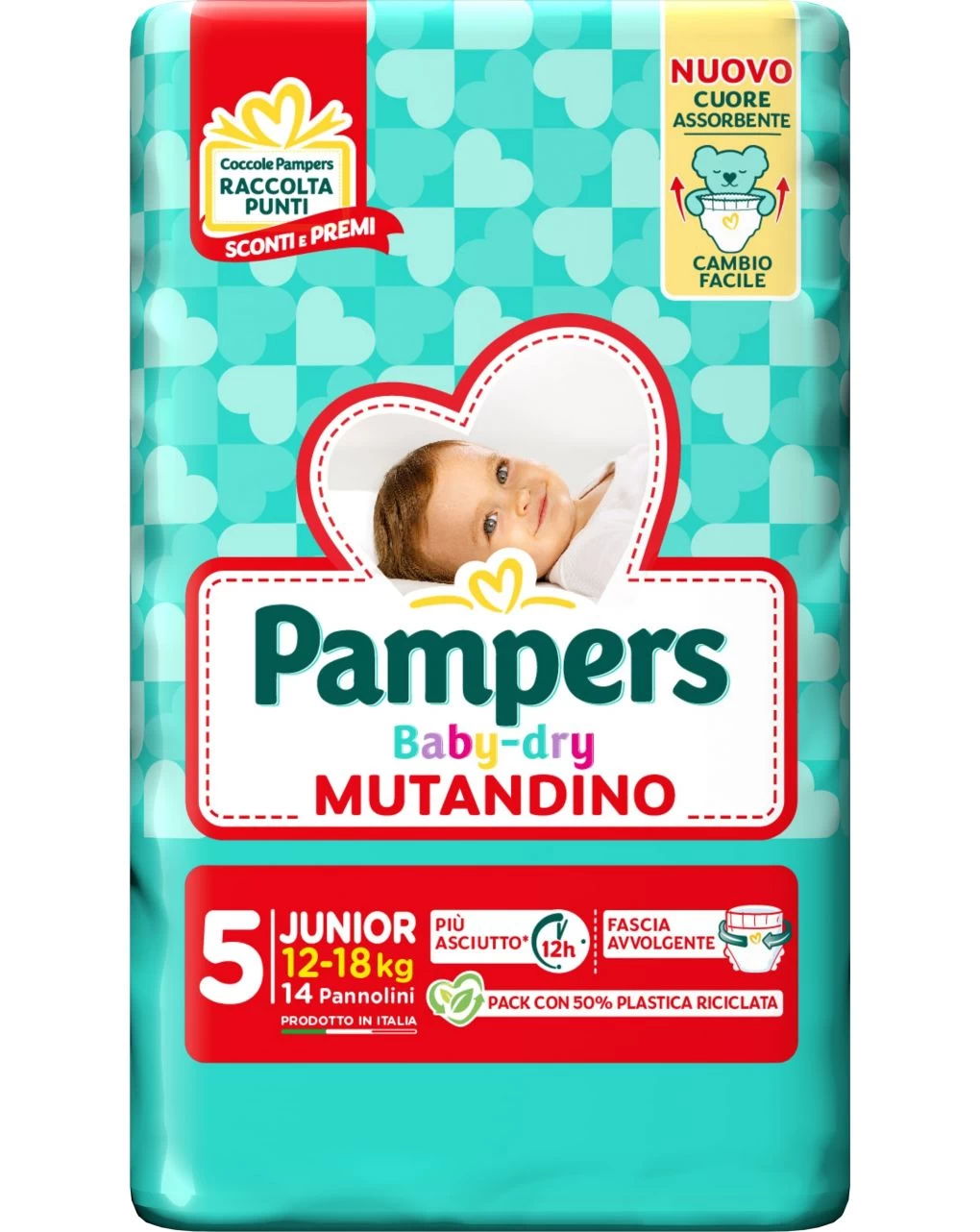Pampers Baby Dry Mutandino Tg.5 Junior 12-18 Kg - 14 Pz