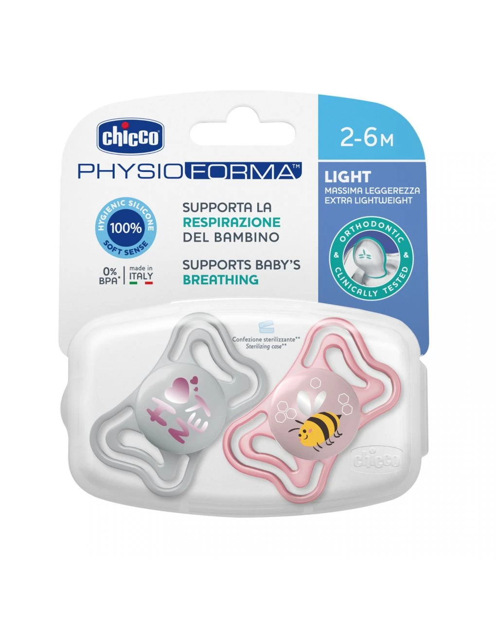 Succhietto Physio Light Pink Sil 2-6m 2 Pezzi - Chicco - immagine 4