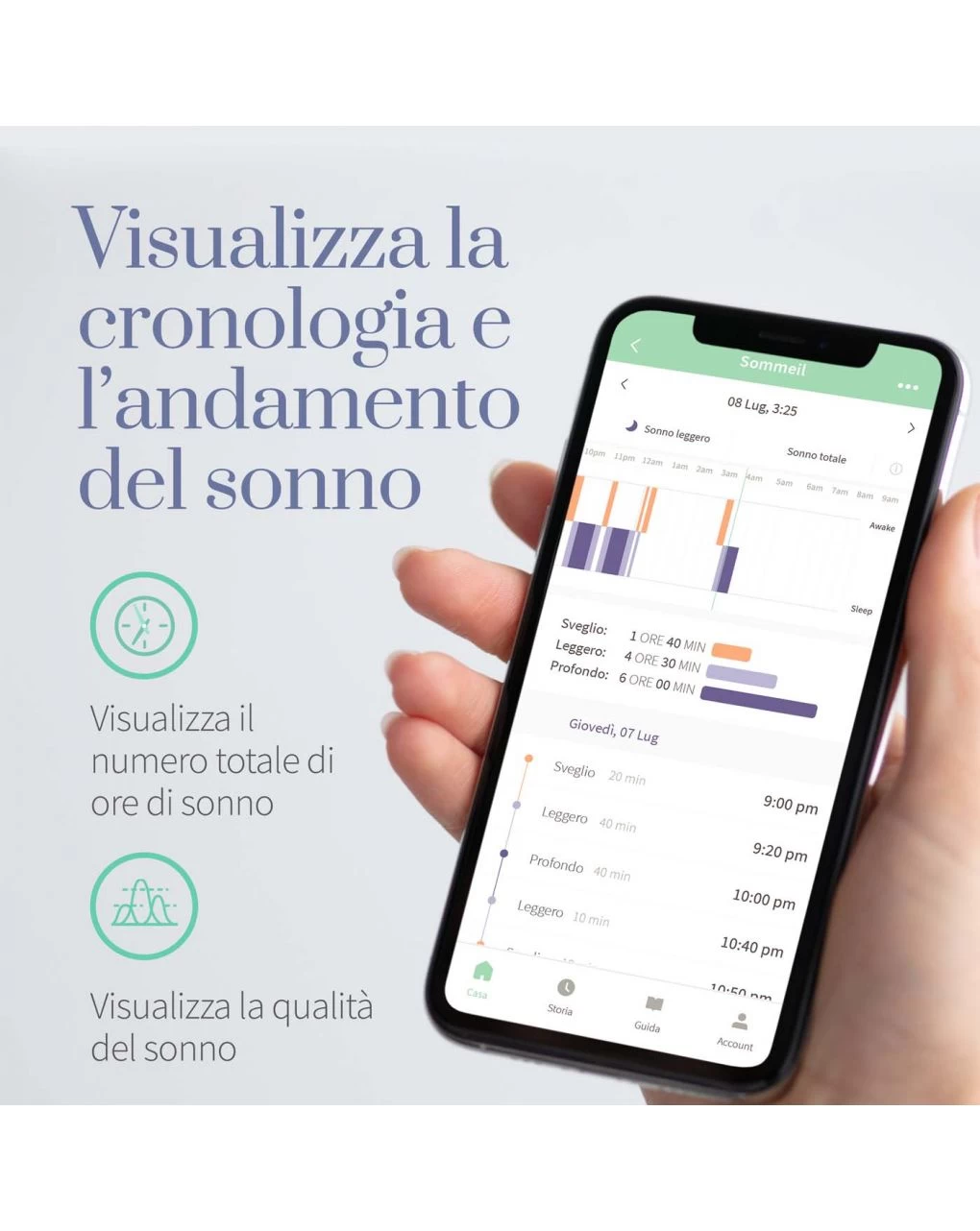 Smart Sock 3 - Baby Monitor Intelligente Blu Avio - Owlet - immagine 4