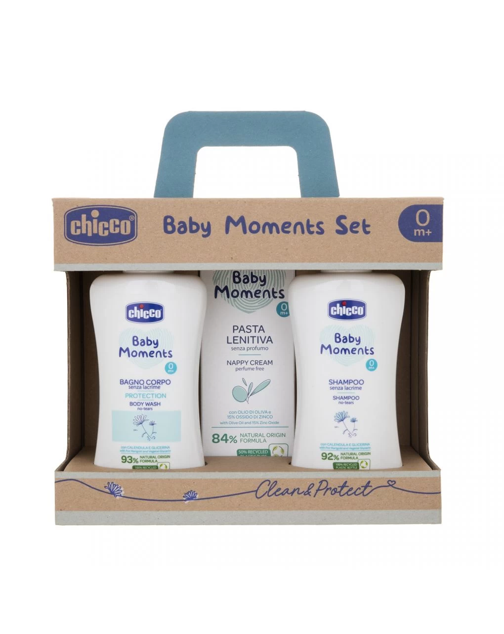 Baby Moments Set 2 Bagno Corpo Shampoo E Pasta Lenitiva - Chicco