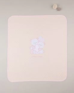 Coperta Neonato Pelliccetta Rosa Con Orsetto