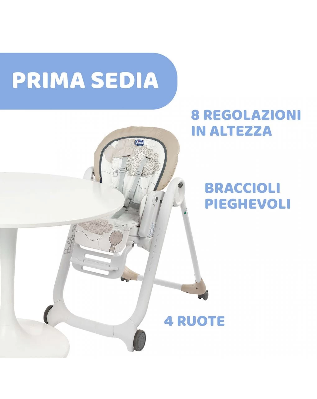 Seggiolone Chicco Polly Progres5 Clouds - immagine 4