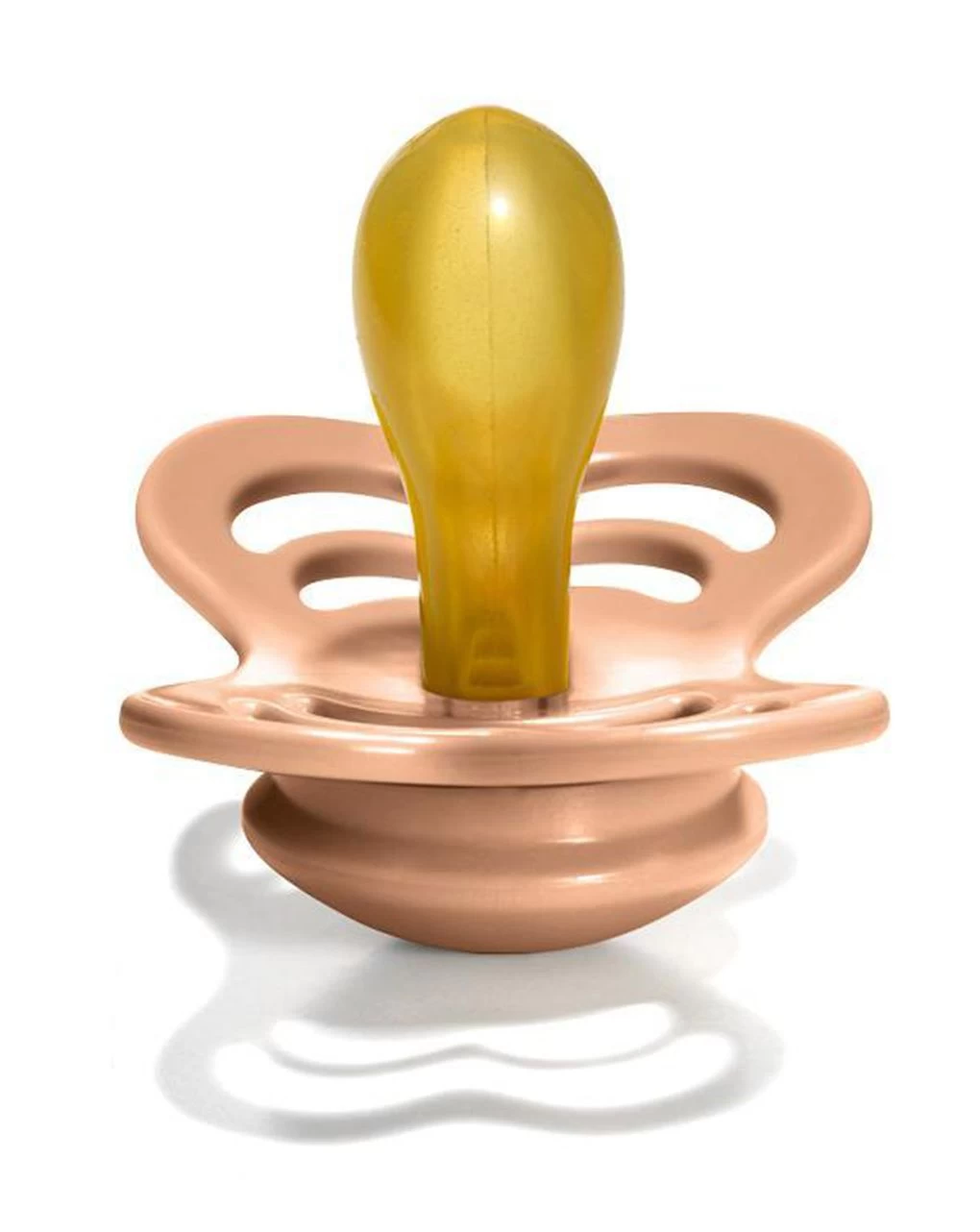 Set 2 Ciucci Tettarella Simmetrica In Gomma Naturale 0/6 Mesi - Colore Vaniglia E Pesca - Bibs - immagine 3