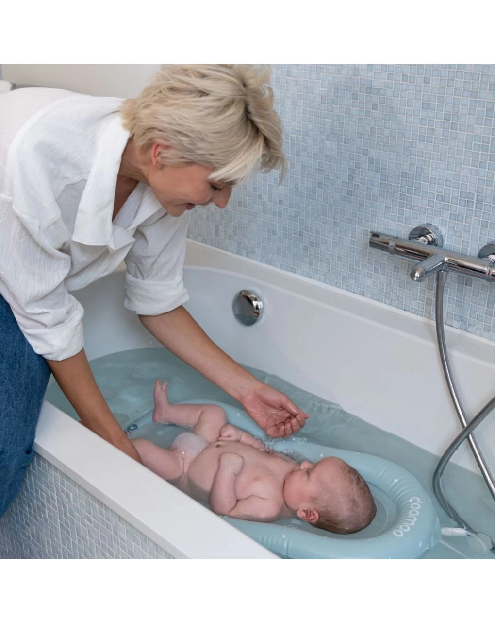 Materassino Bagno Gonfiabile Azzurro - Doomooo - immagine 5