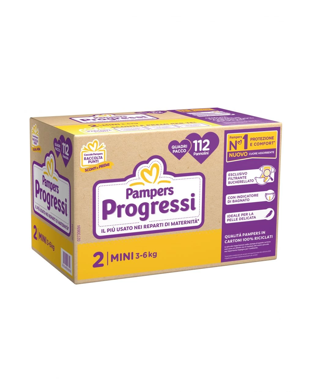Progressi Taglia 2 Mini Quadri Pacco X112 - Pampers