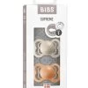 Set 2 Ciucci Tettarella Simmetrica In Gomma Naturale 0/6 Mesi - Colore Vaniglia E Pesca - Bibs
