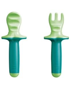 Mam Dipper Set, Set Posate Con Forchetta E Cucchiaio, 6+ Mesi, Neutro