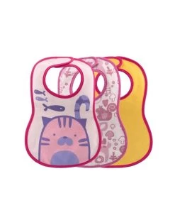 Set 3 Pezzi Bavaglini Rosa Chicco