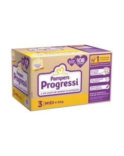 Progressi Taglia 3 Midi Quadri Pacco X108 - Pampers