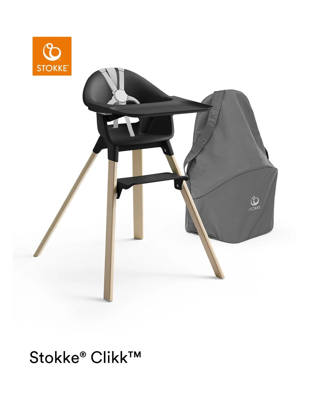 Stokke® Clikk™ High Chair - Black Natural - immagine 5