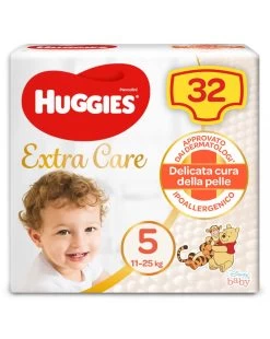 Huggies Pannolini Extra Care Grande Tg. 5 (11-25 Kg) - 32 Pezzi