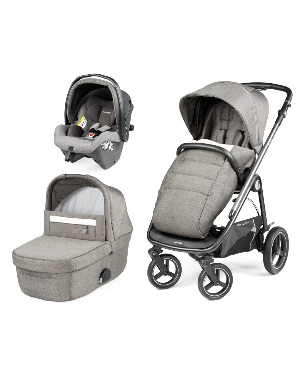 Trio Veloce Tc Slk Con Culla Grande City Grey - Peg Perego