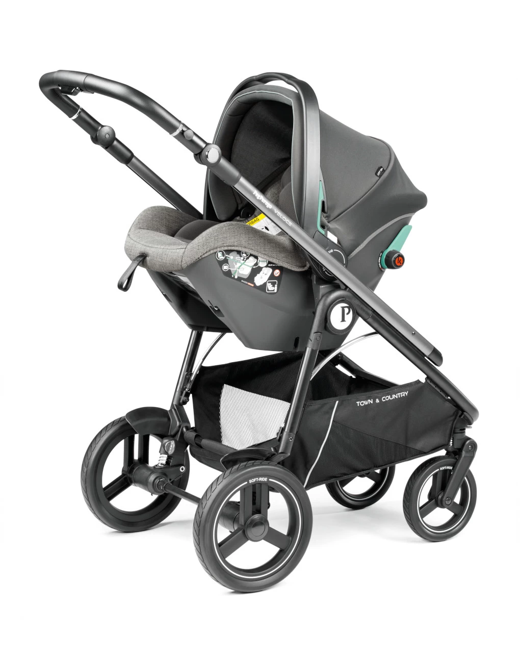 Trio Veloce Tc Slk Con Culla Grande City Grey - Peg Perego - immagine 3